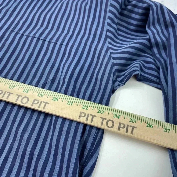 Ben Sherman Shirt Long Sleeve Button Down Mens 17.5 Blue 4158 - Picture 6 of 7